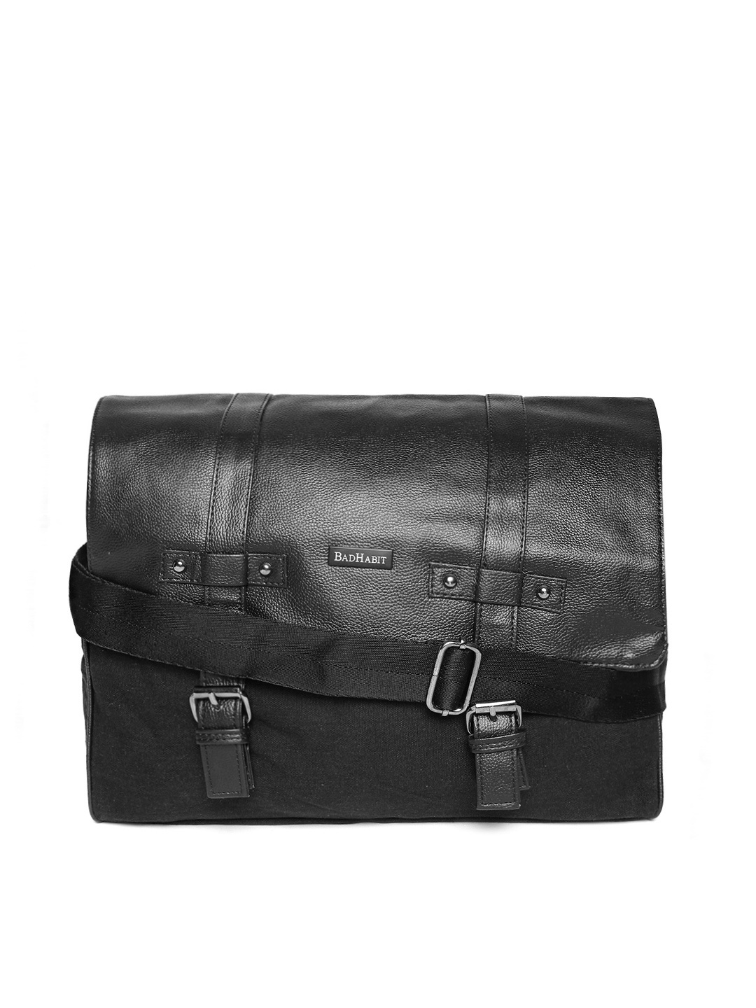 BAD HABIT Unisex Black Solid Messenger Bag