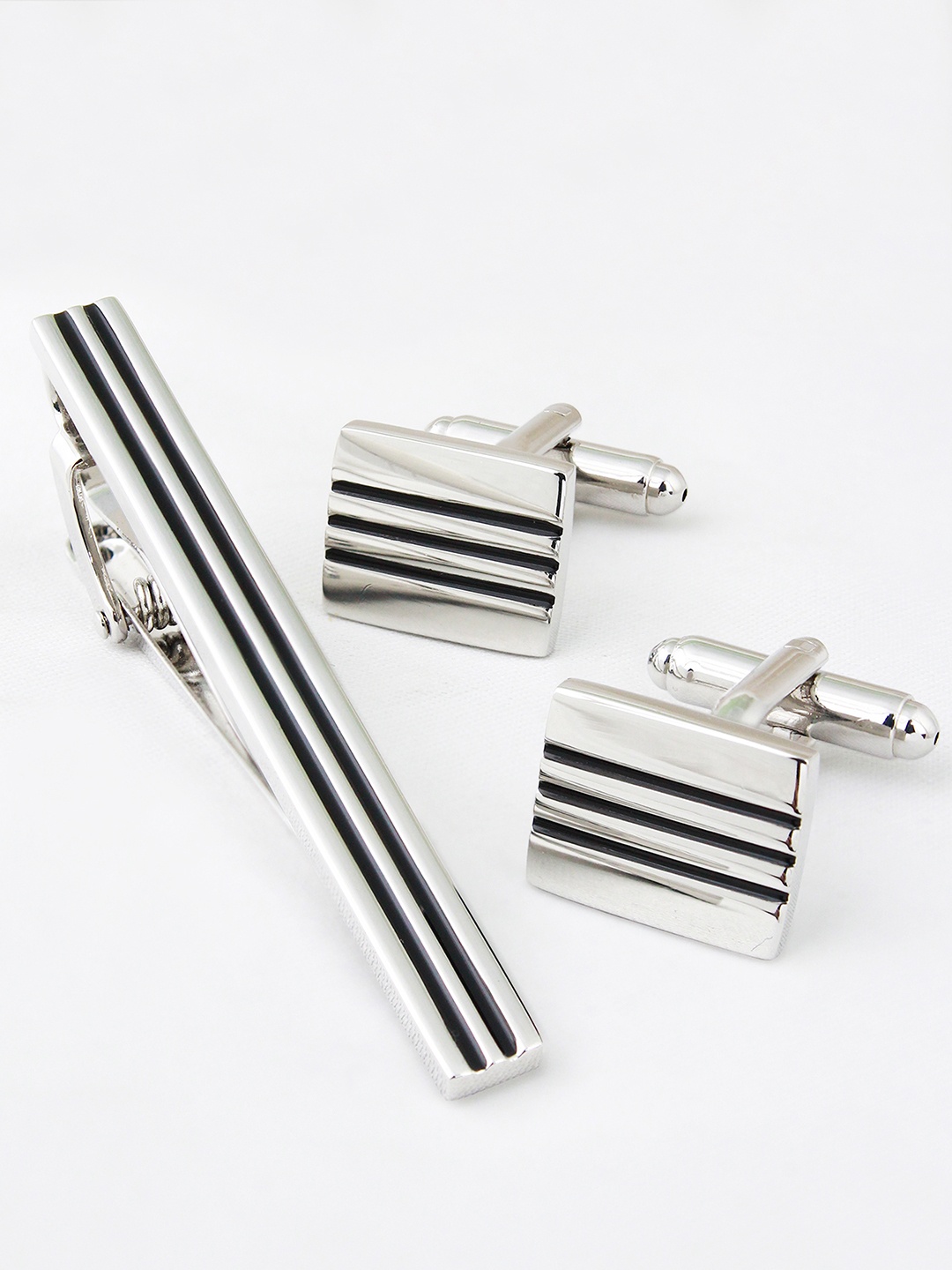 PELUCHE Men Silver-Toned Rhodium Plated Accessory Gift Set