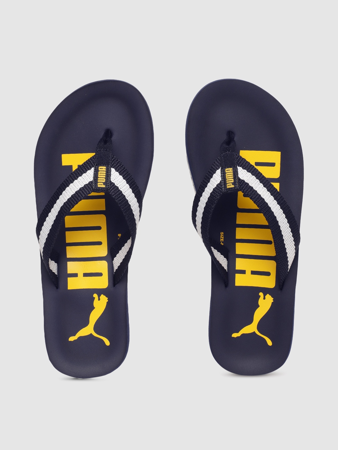 Puma Men Navy Blue White Printed Mellow Thong Flip-Flops