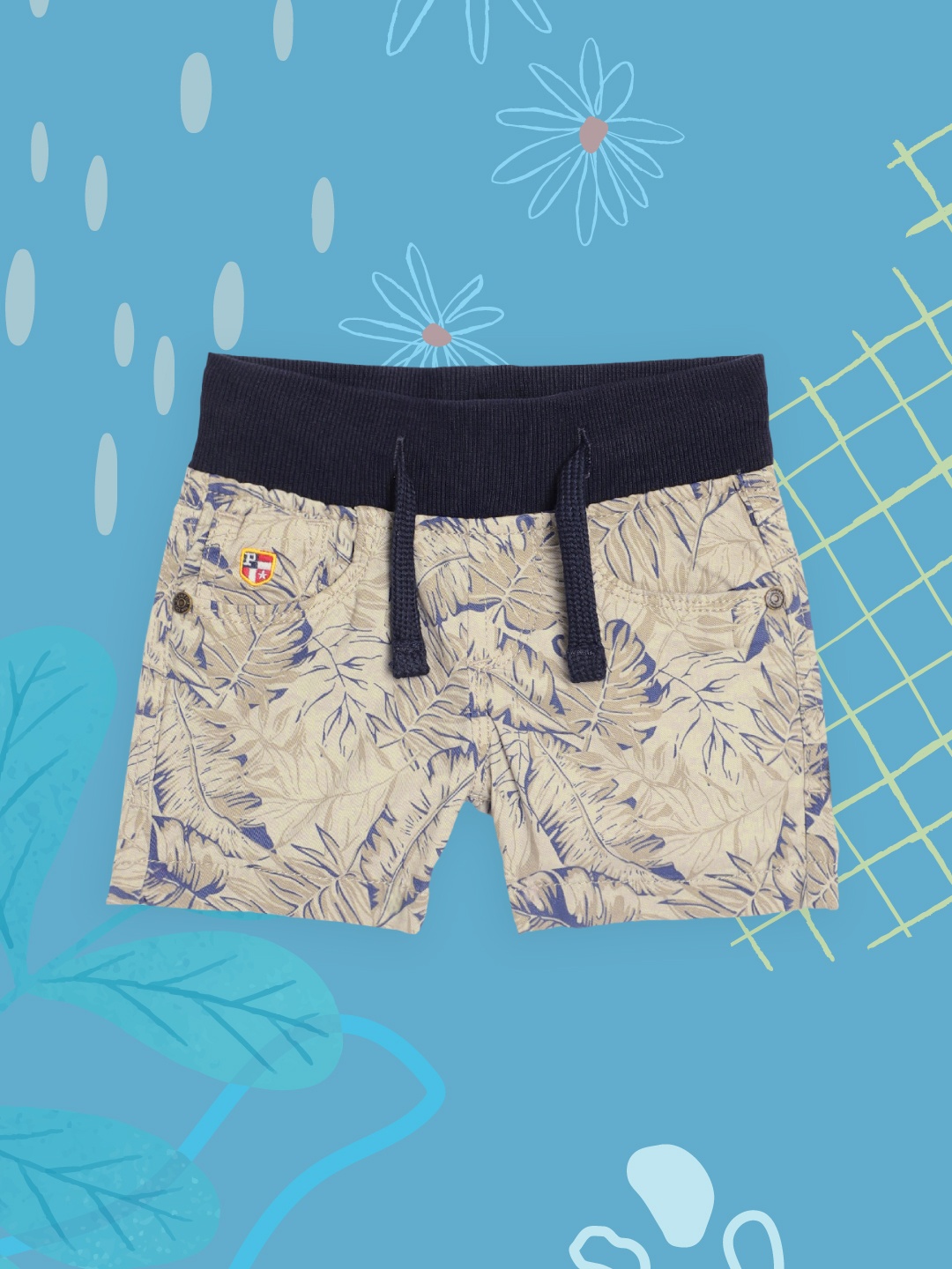 U.S. Polo Assn. Kids Boys Beige & navy Blue Tropical Print Regular Fit Shorts
U.S. Polo Assn. Kids Boys Beige & navy Blue Tropical Print Regular Fit Shorts