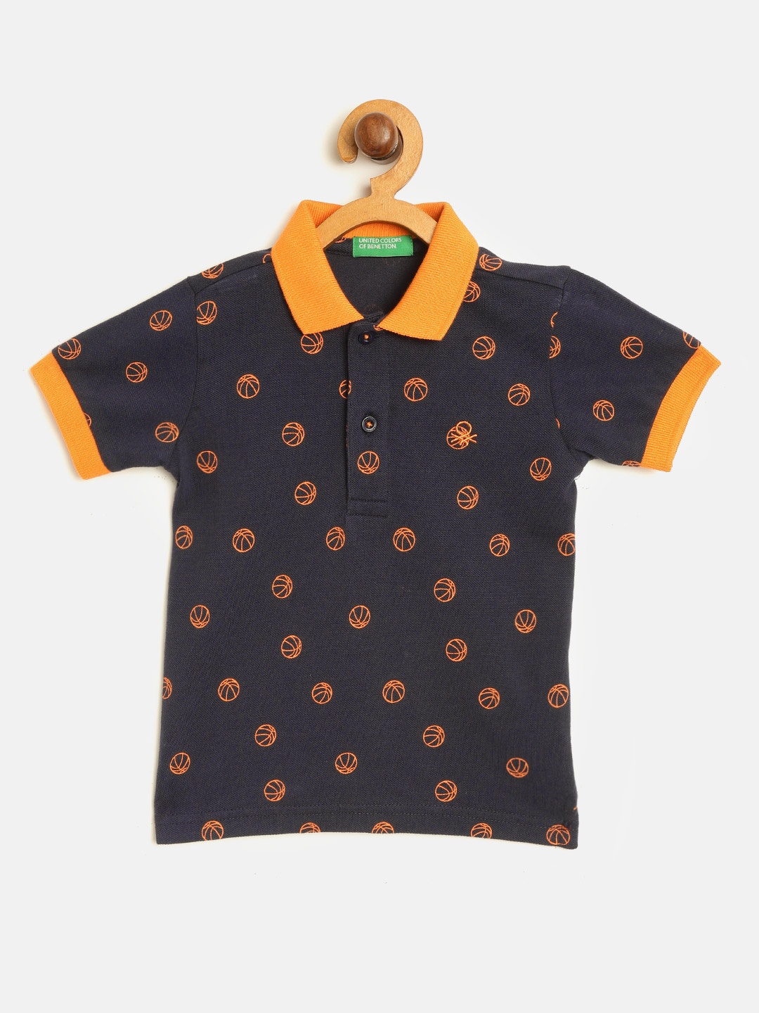 United Colors of Benetton Boys Navy Blue Orange Printed Polo Collar Pure Cotton T-shirt
United Colors of Benetton Boys Navy Blue Orange Printed Polo Collar Pure Cotton T-shirt