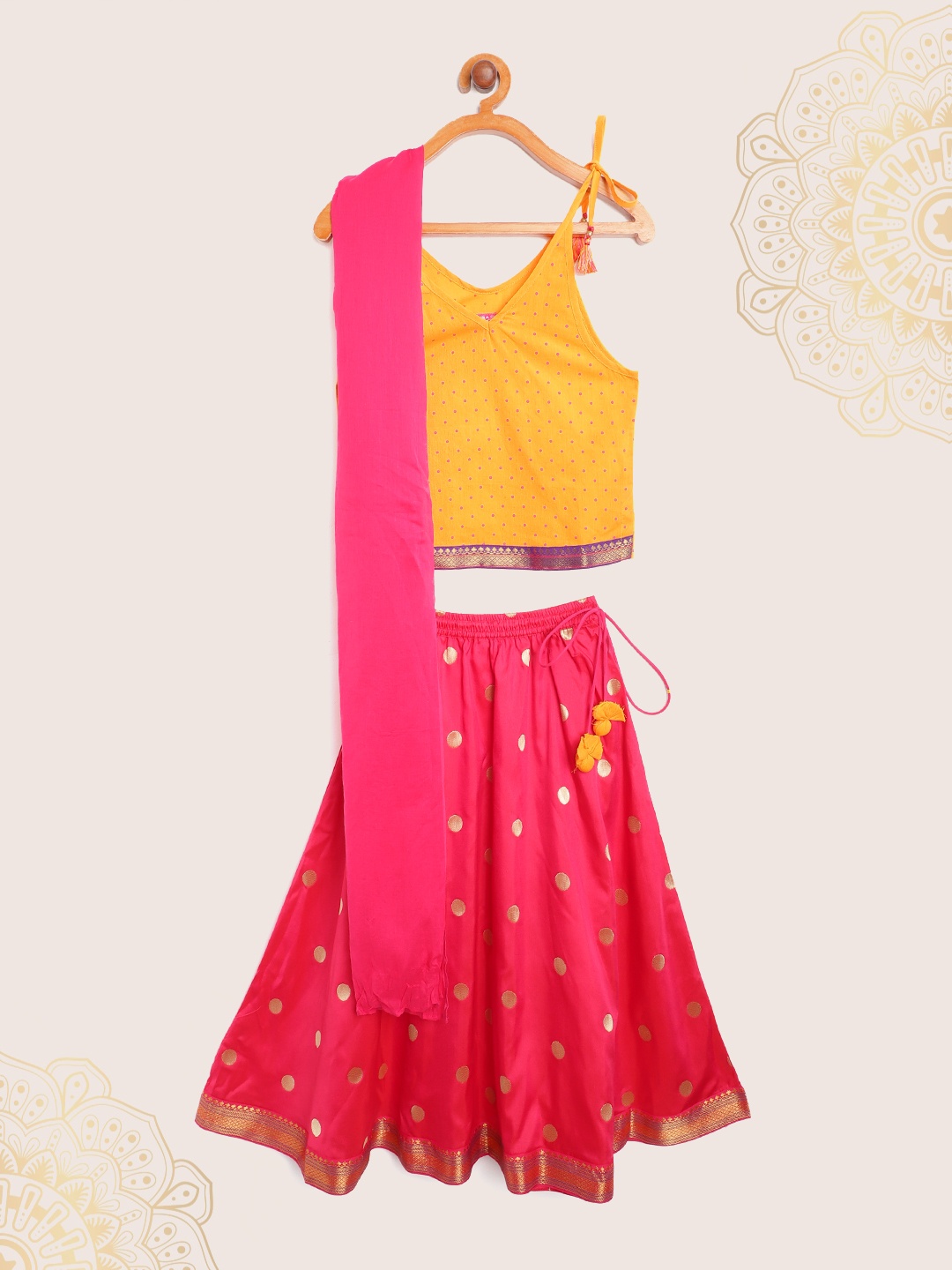 Biba Girls Red & Yellow Woven Design Ready to Wear Lehenga & Printed Blouse with Dupatta
Biba Girls Red & Yellow Woven Design Ready to Wear Lehenga & Printed Blouse with Dupatta