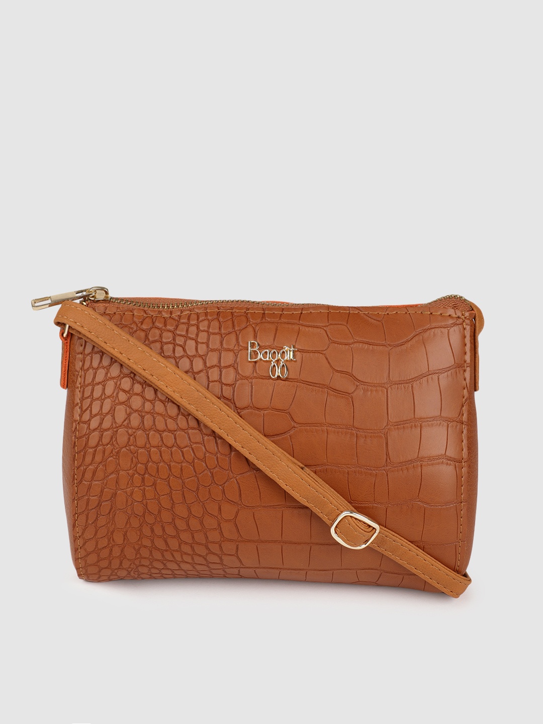Baggit Tan Brown Textured Sling Bag