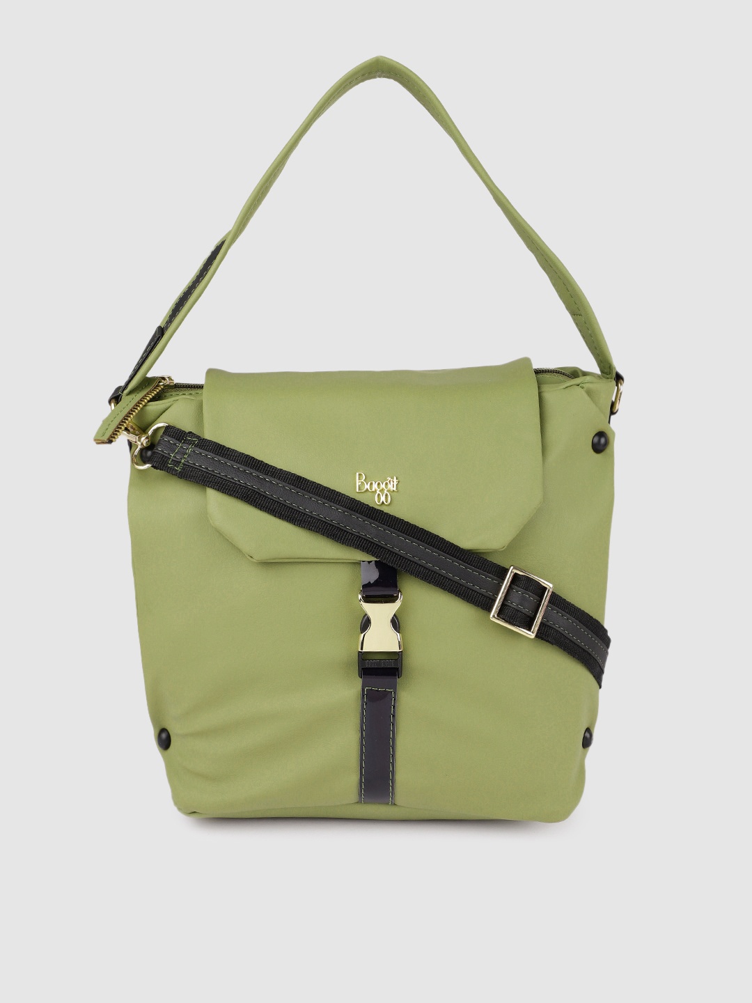 Baggit Green Solid Hobo Bag