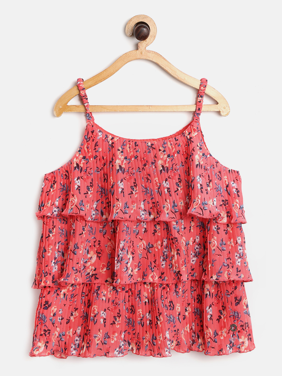 Gini and Jony Girls Coral Red & Navy Blue Accordion Pleats Printed Layered A-Line Top
Gini and Jony Girls Coral Red & Navy Blue Accordion Pleats Printed Layered A-Line Top