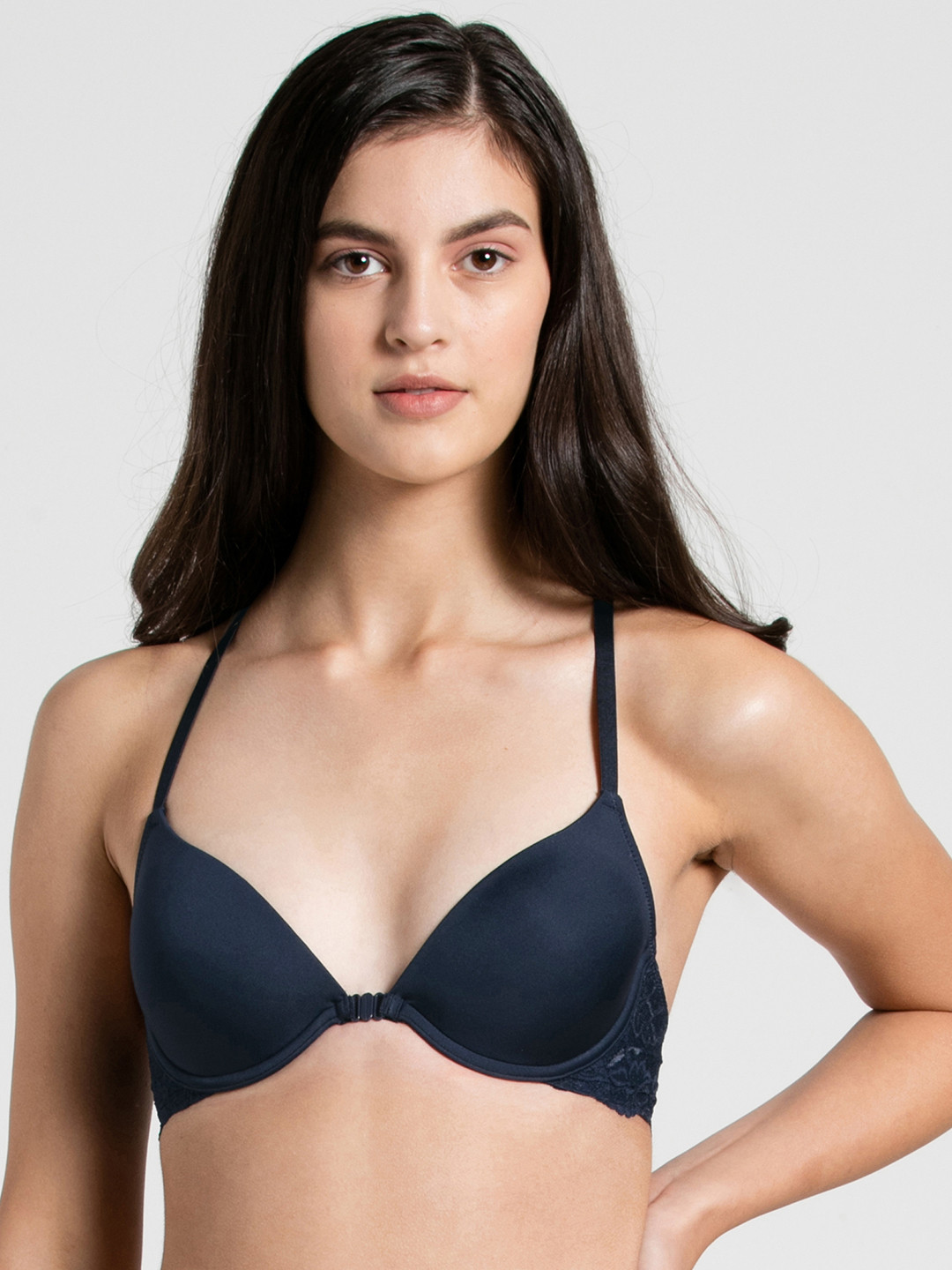 Jockey Navy Blue Solid Underwired Front Opening Lightly Padded Plunge Bra 1815-0103
Jockey Navy Blue Solid Underwired Front Opening Lightly Padded Plunge Bra 1815-0103