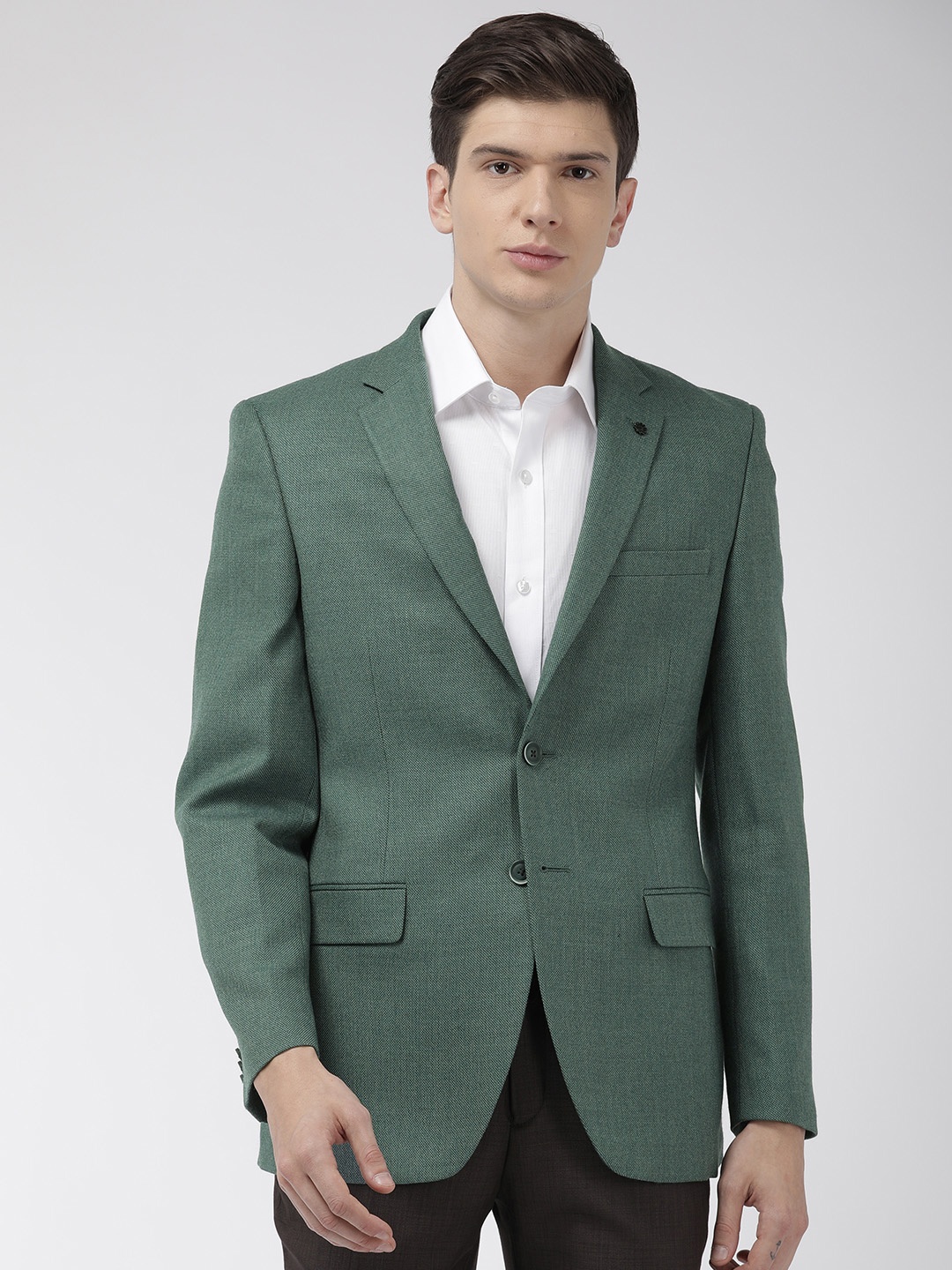 Raymond Men Teal Green Contemporary Fit Self Designed Single-Breasted Formal Blazer
Raymond Men Teal Green Contemporary Fit Self Designed Single-Breasted Formal Blazer