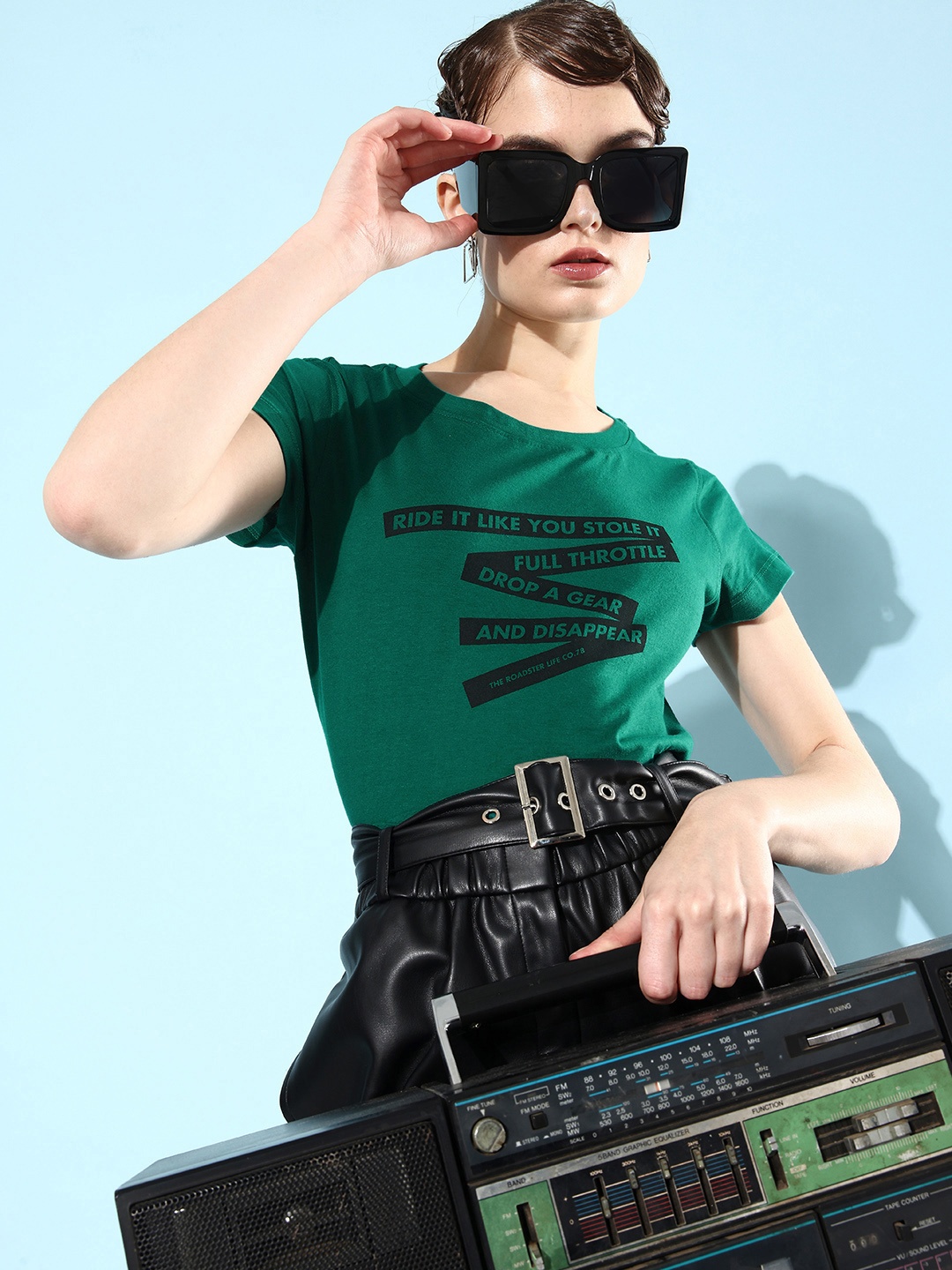The Roadster Lifestyle Co. Women Alpine Green Pure Cotton Optimism Twists & knots T-shirt
The Roadster Lifestyle Co. Women Alpine Green Pure Cotton Optimism Twists & knots T-shirt