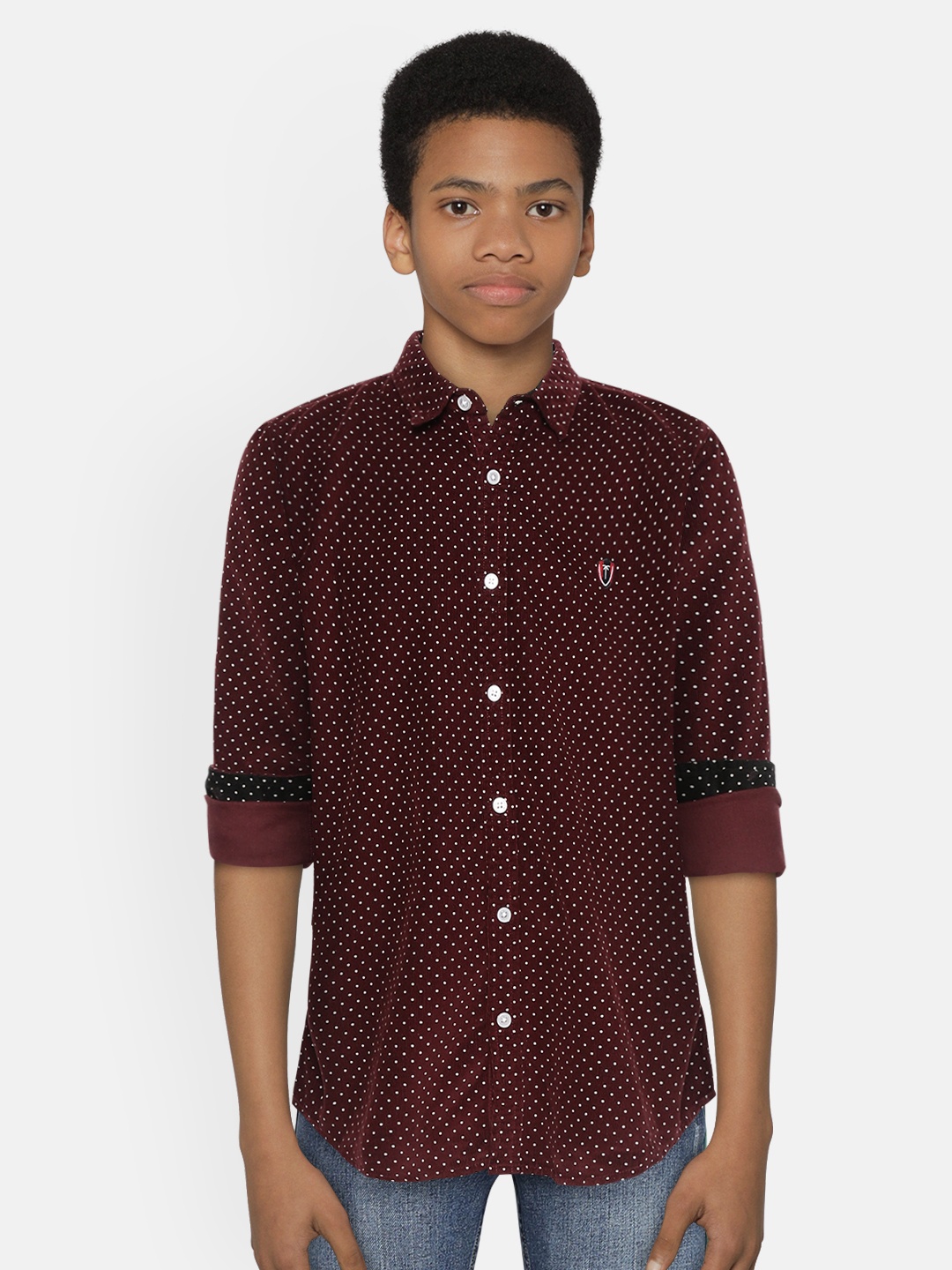 Palm Tree Boys Burgundy Regular Fit Polka Dot Print Corduroy Pure Cotton Casual Shirt
Palm Tree Boys Burgundy Regular Fit Polka Dot Print Corduroy Pure Cotton Casual Shirt