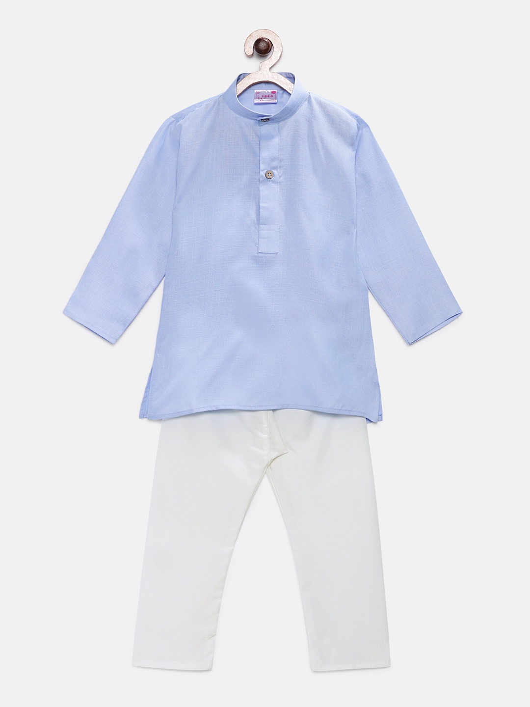 Ridokidz Boys Blue & White Solid Kurta with Pyjamas