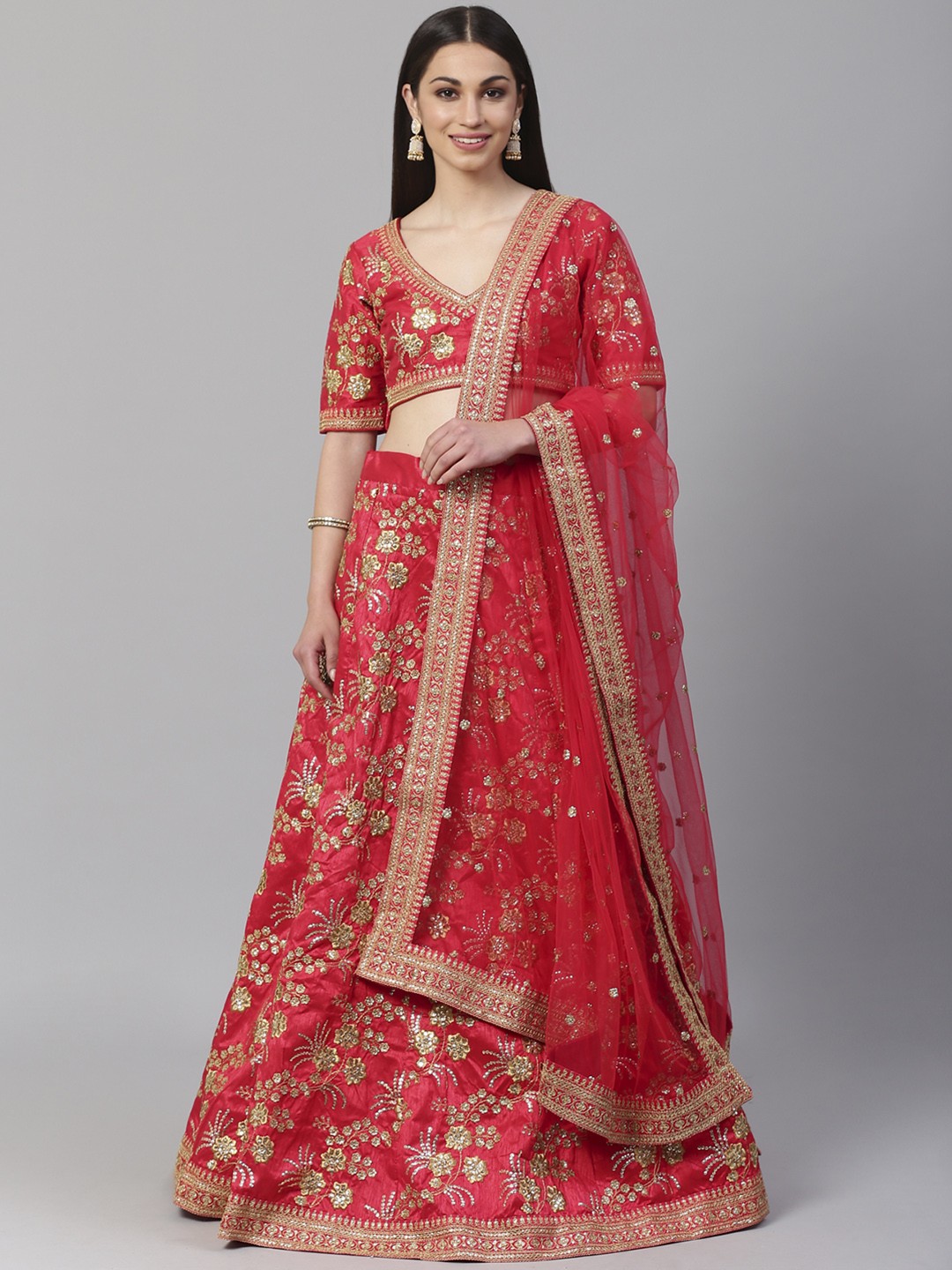 Readiprint Fashions Red & Golden Semi-Stitched Lehenga & Unstitched Choli with Dupatta
Readiprint Fashions Red & Golden Semi-Stitched Lehenga & Unstitched Choli with Dupatta