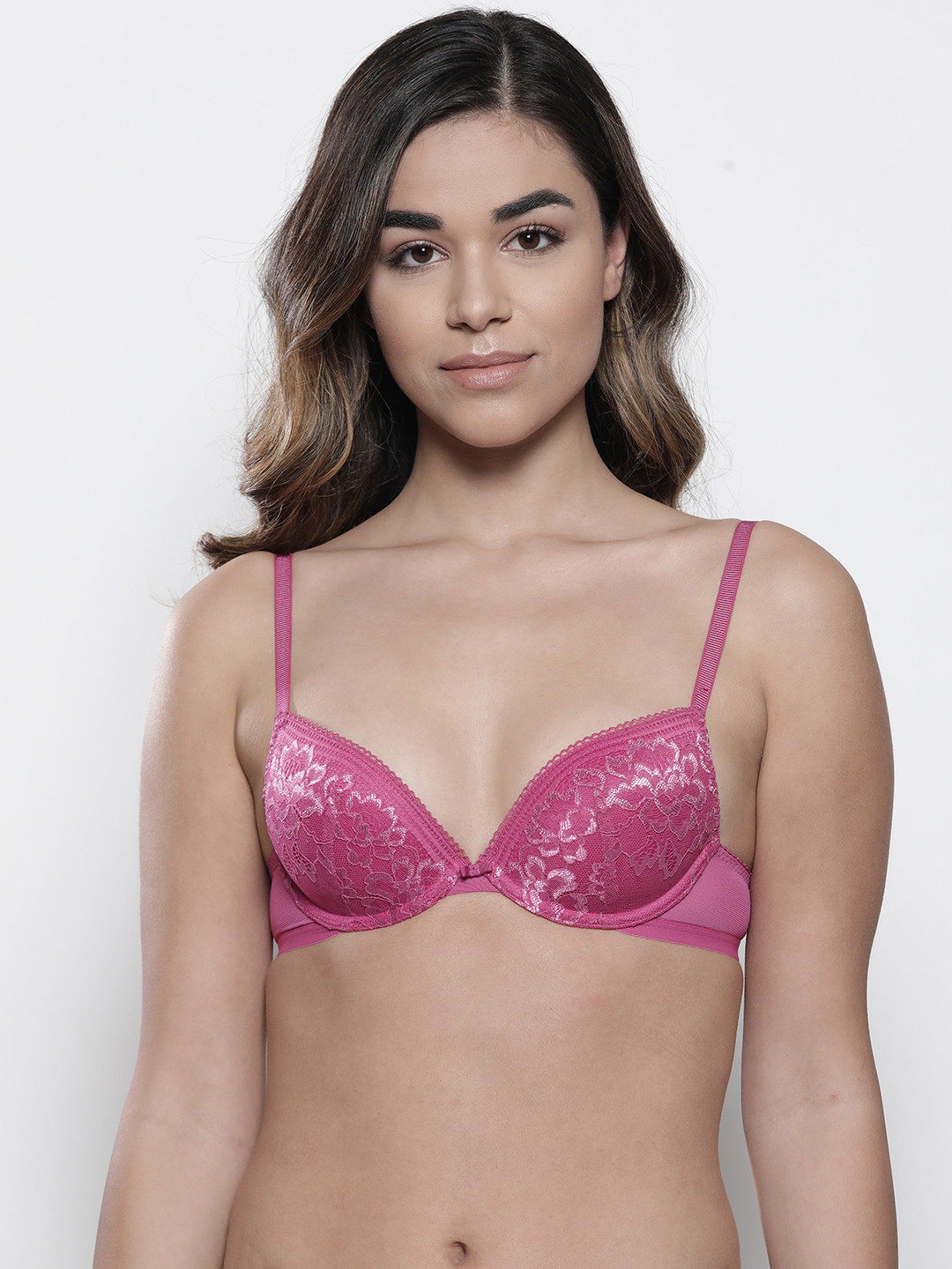 Marks & Spencer Magenta Lace Self Design Underwired Lightly Padded Plunge Bra T818713
Marks & Spencer Magenta Lace Self Design Underwired Lightly Padded Plunge Bra T818713