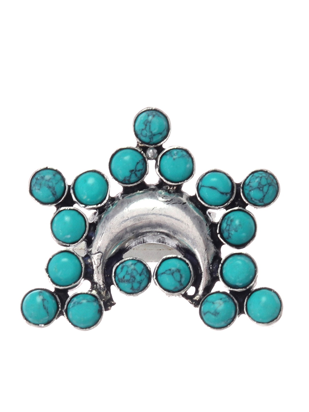 Silvermerc Designs Silver-Plated & Blue Stone-Studded Oxidised Silver Finger Ring
Silvermerc Designs Silver-Plated & Blue Stone-Studded Oxidised Silver Finger Ring