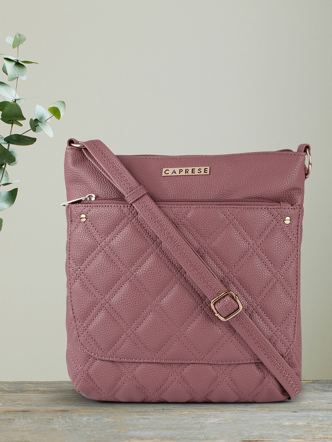 Caprese Pink Quilted Sling Bag