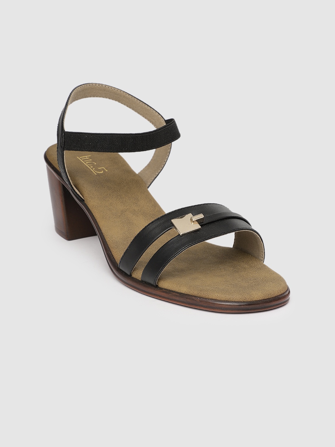 Inc 5 Women Black Solid Sandals