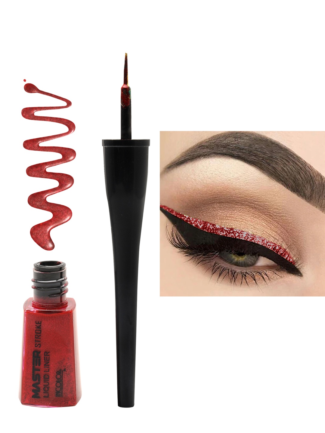 INCOLOR Master Stroke Fire Liquid Eyeliner 04, Red