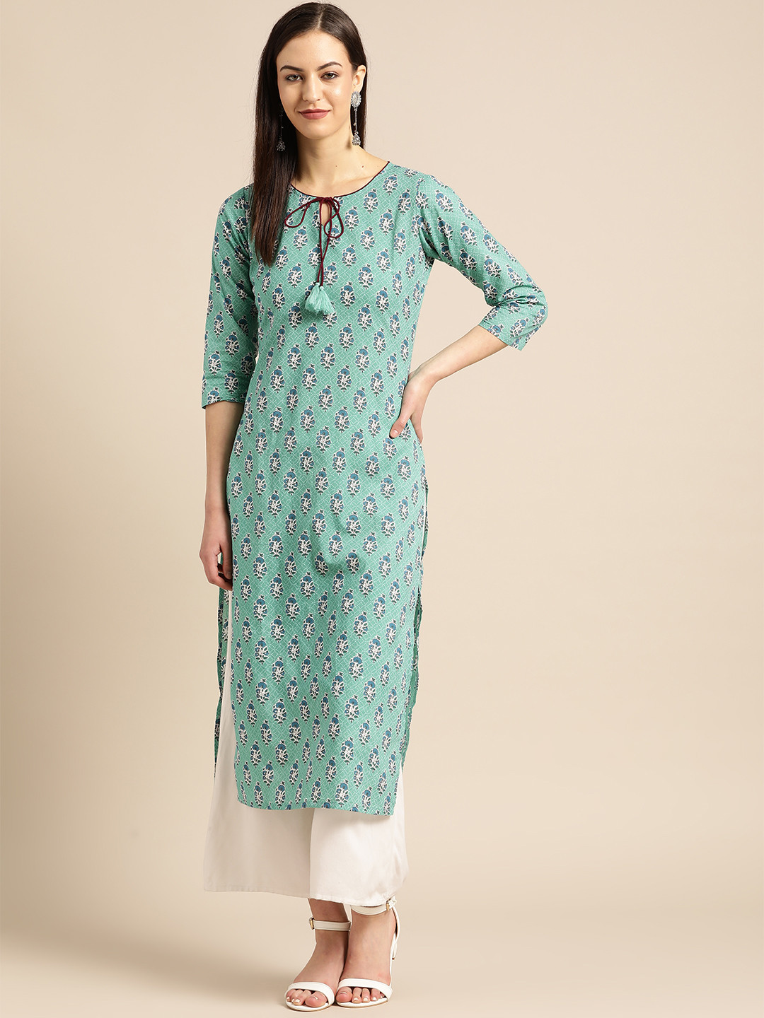 Nayo Women Sea Green & Blue Printed Straight Kurta
Nayo Women Sea Green & Blue Printed Straight Kurta