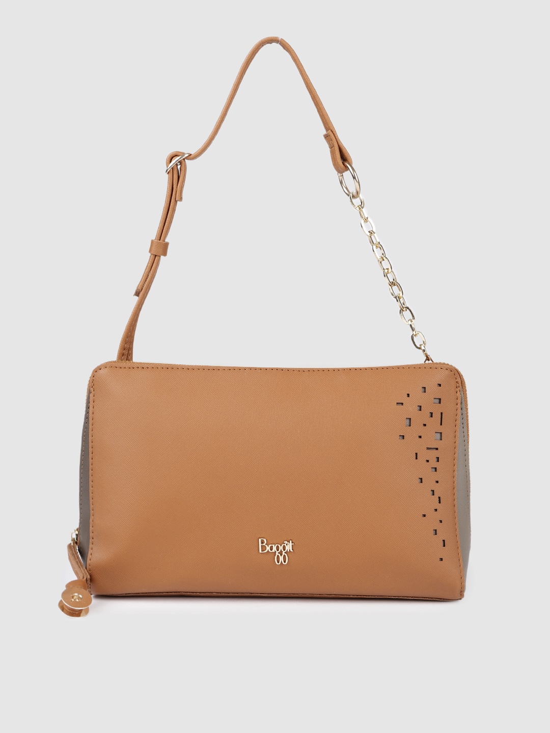 Baggit Tan Brown Solid LORI Handheld Bag