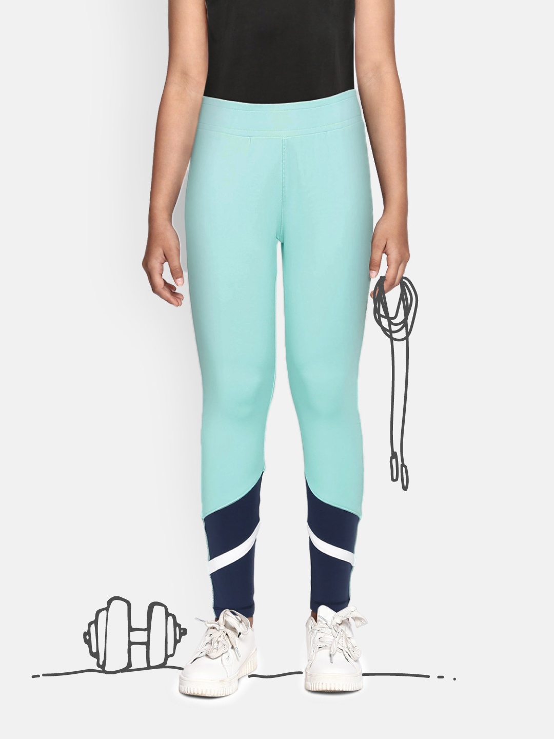 HRX by Hrithik Roshan Girls Blue Colorblock Rapid-Dry, Antimicrobial Lycra Active Tights
HRX by Hrithik Roshan Girls Blue Colorblock Rapid-Dry, Antimicrobial Lycra Active Tights
