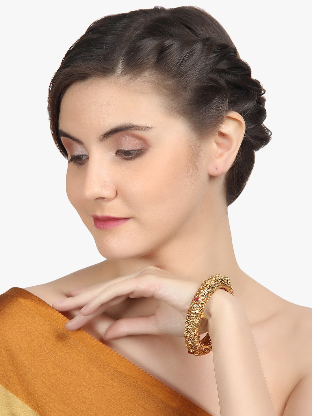 Adwitiya Collection Set of 2 24K Gold-Plated Embellished Handcrafted Designed Bangles
Adwitiya Collection Set of 2 24K Gold-Plated Embellished Handcrafted Designed Bangles
