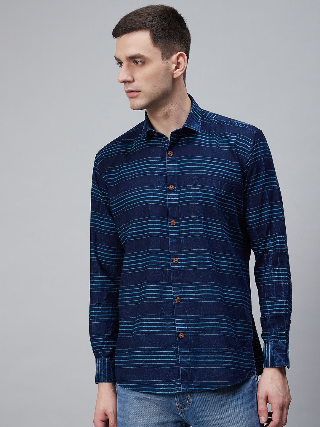Shaftesbury London Men Blue Smart Slim Fit Oxford Weave Striped Eco-Friendly Casual Shirt
Shaftesbury London Men Blue Smart Slim Fit Oxford Weave Striped Eco-Friendly Casual Shirt