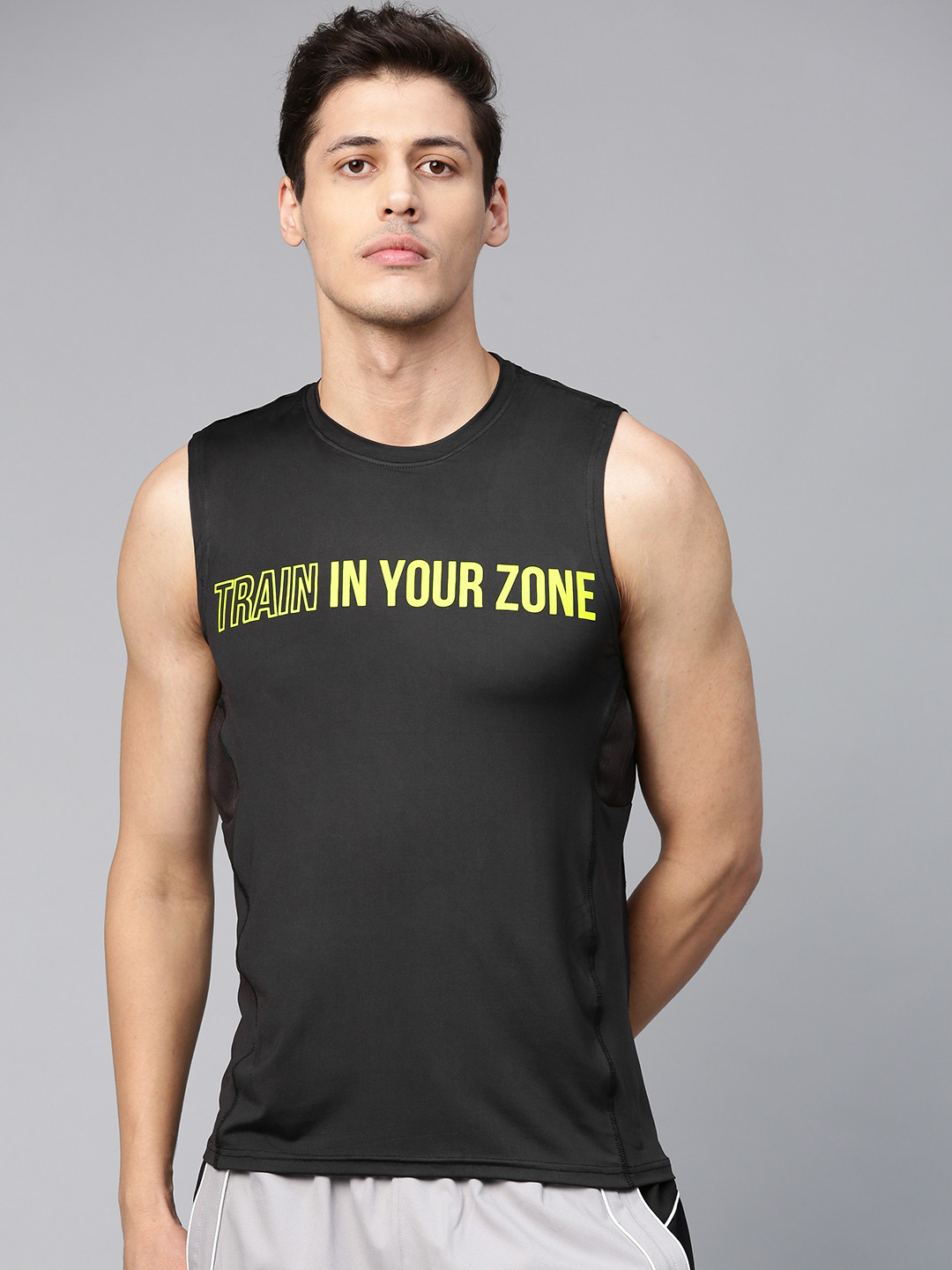 HRX by Hrithik Roshan Men Jet Black Colorblock Rapid-Dry N9 Antimicrobial technology Training Tshirts 
HRX by Hrithik Roshan Men Jet Black Colorblock Rapid-Dry N9 Antimicrobial technology Training Tshirts