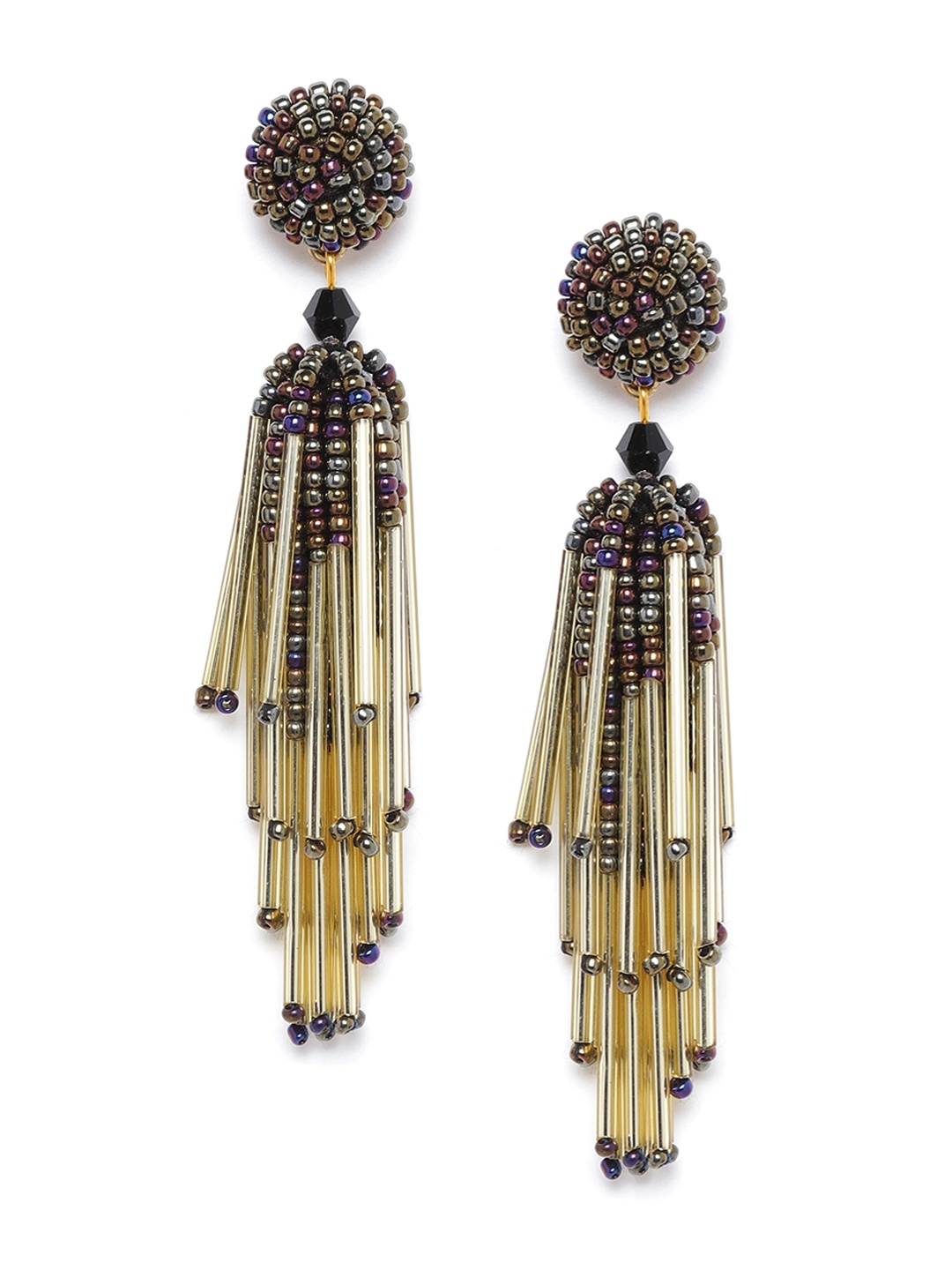 RICHEERA Gunmetal-Toned & Gold-Toned Beaded Iridescent Effect Contemporary Drop Earrings, Metallic
RICHEERA Gunmetal-Toned & Gold-Toned Beaded Iridescent Effect Contemporary Drop Earrings, Metallic