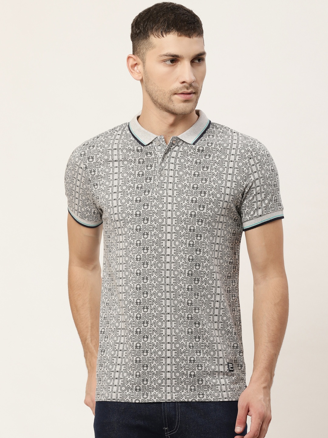 United Colors of Benetton Grey Melange Black Brand Logo Print Polo Collar Pure Cotton T-shirt
United Colors of Benetton Grey Melange Black Brand Logo Print Polo Collar Pure Cotton T-shirt