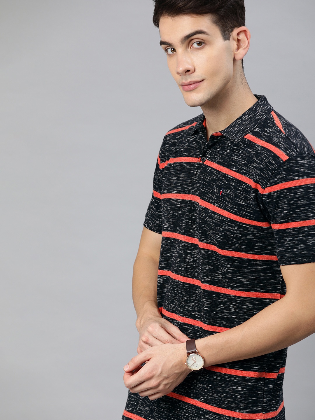 Louis Philippe Sport Men Black Rust Red Slim Fit Striped Polo Collar Pure Cotton T-shirt
Louis Philippe Sport Men Black Rust Red Slim Fit Striped Polo Collar Pure Cotton T-shirt