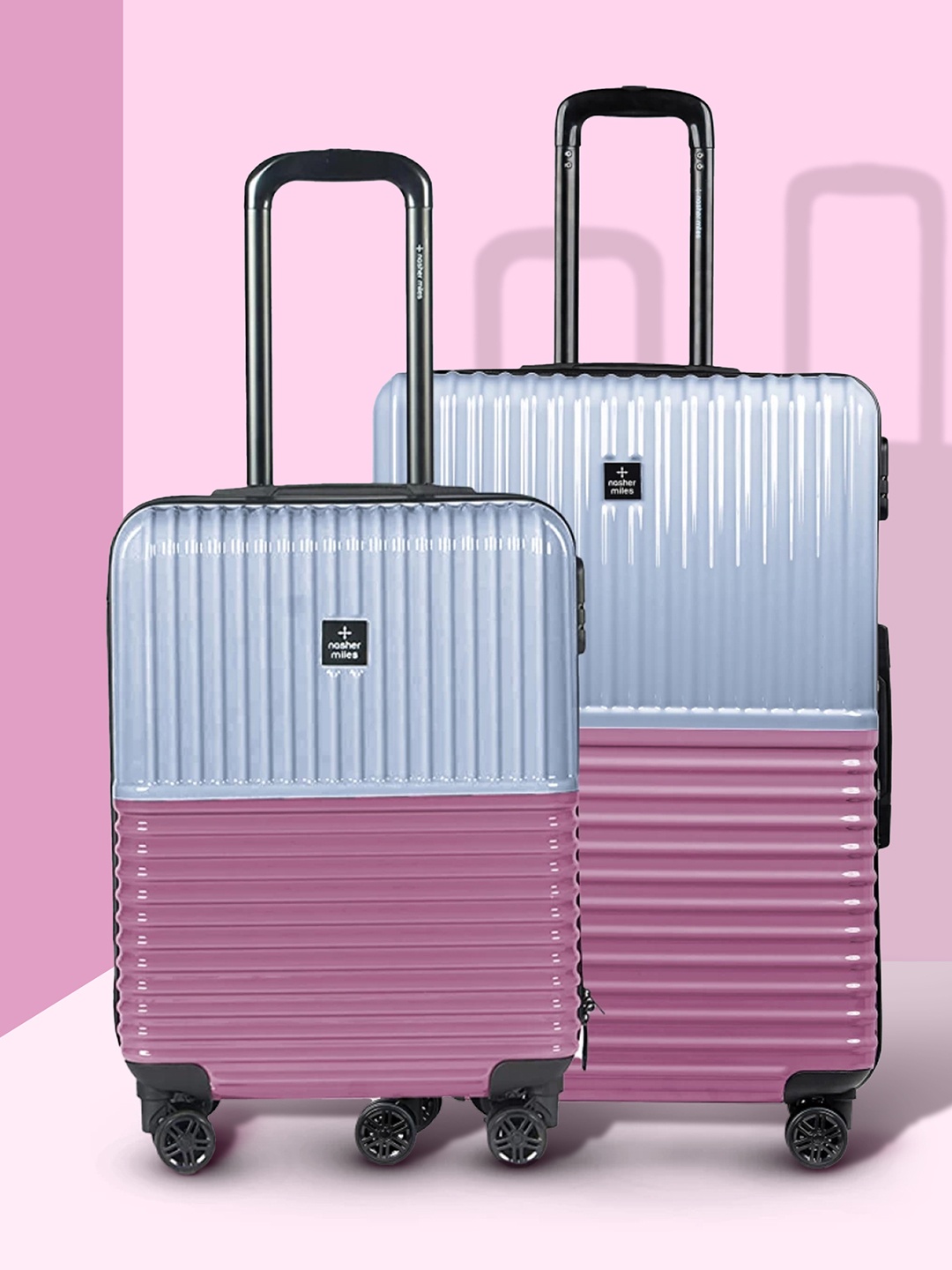 Nasher Miles Istanbul Hard ABS & PC Set of 2 S/M Silver RoseGold Trolley Bags 55-65cm, Multi
Nasher Miles Istanbul Hard ABS & PC Set of 2 S/M Silver RoseGold Trolley Bags 55-65cm, Multi