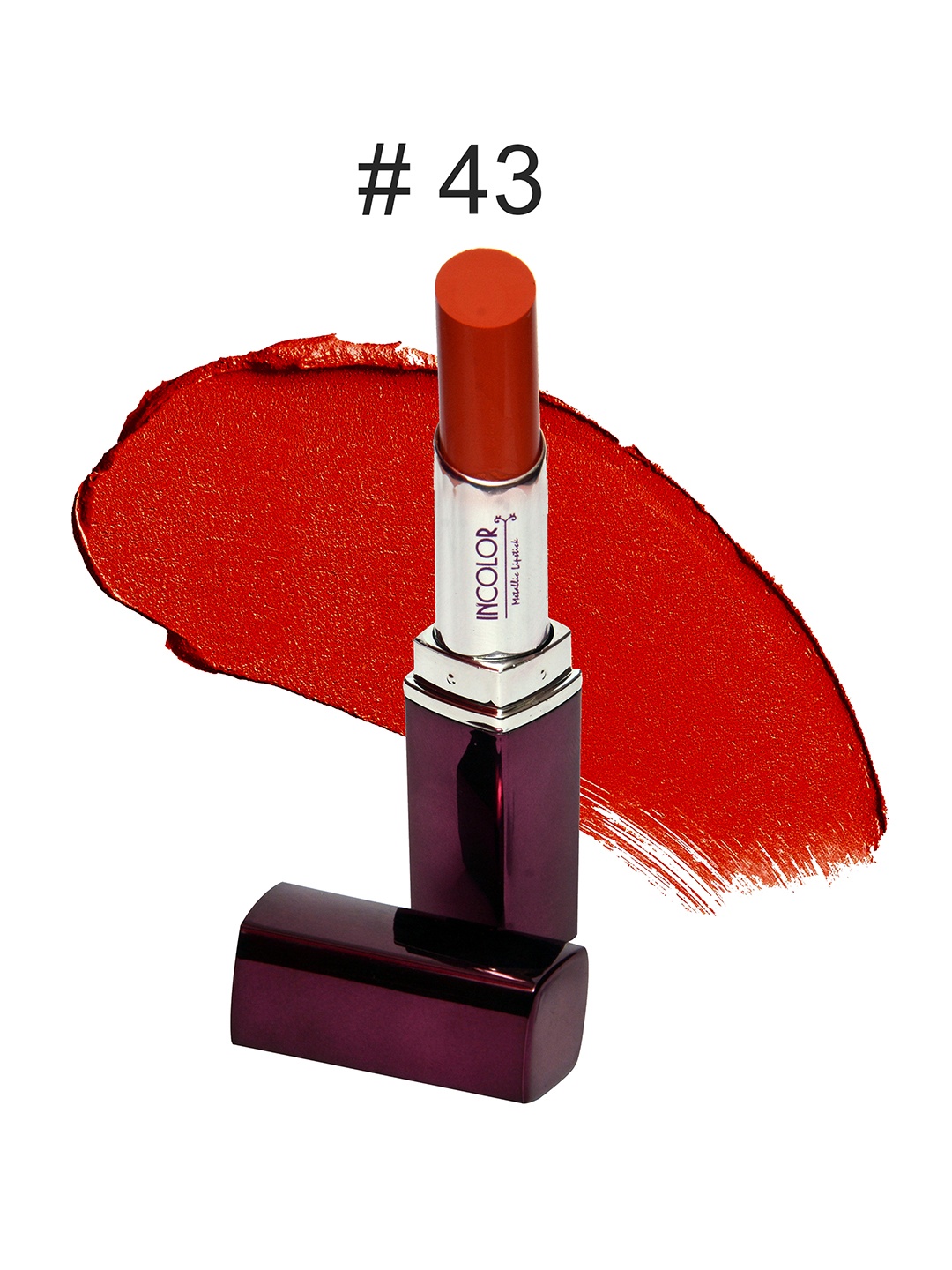 INCOLOR Orange Mettalic 43 Lipstick 3.7 gm