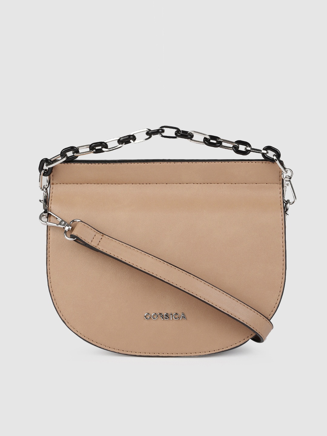 CORSICA Beige Solid Satchel