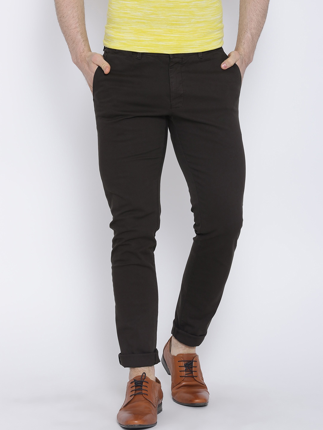Blackberrys Brown B-91 Skinny Fit Casual Trousers