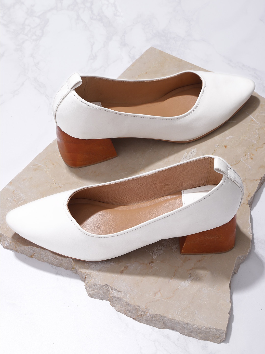 her by invictus Women White Solid Pumps