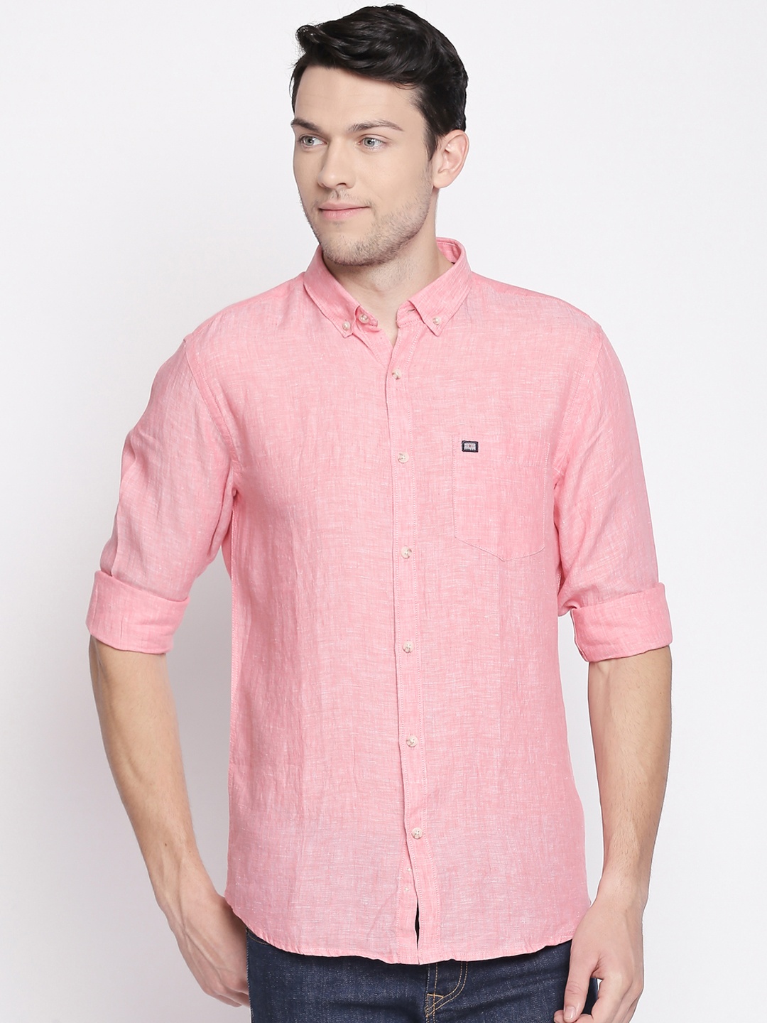 BYFORD by Pantaloons Men Coral Slim Fit Solid Casual Shirt