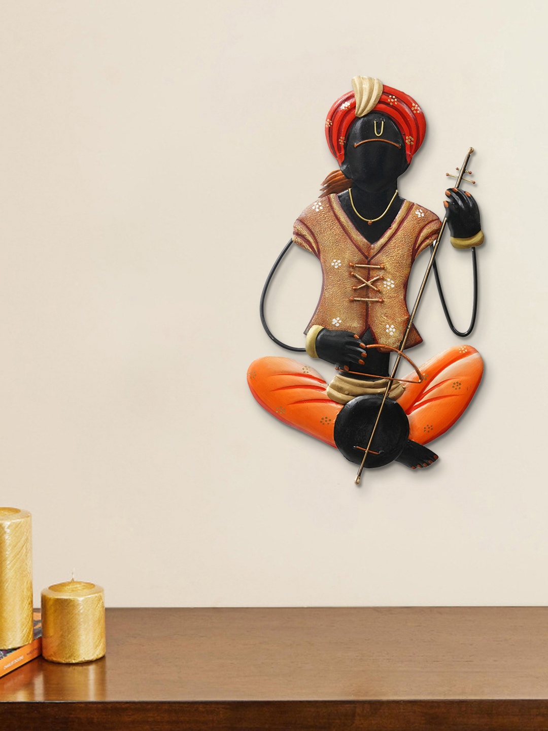eCraftIndia Black & Orange-Colored Handcrafted Musician Tribal Playing Veena Wall Hanging Showpiece
eCraftIndia Black & Orange-Colored Handcrafted Musician Tribal Playing Veena Wall Hanging Showpiece