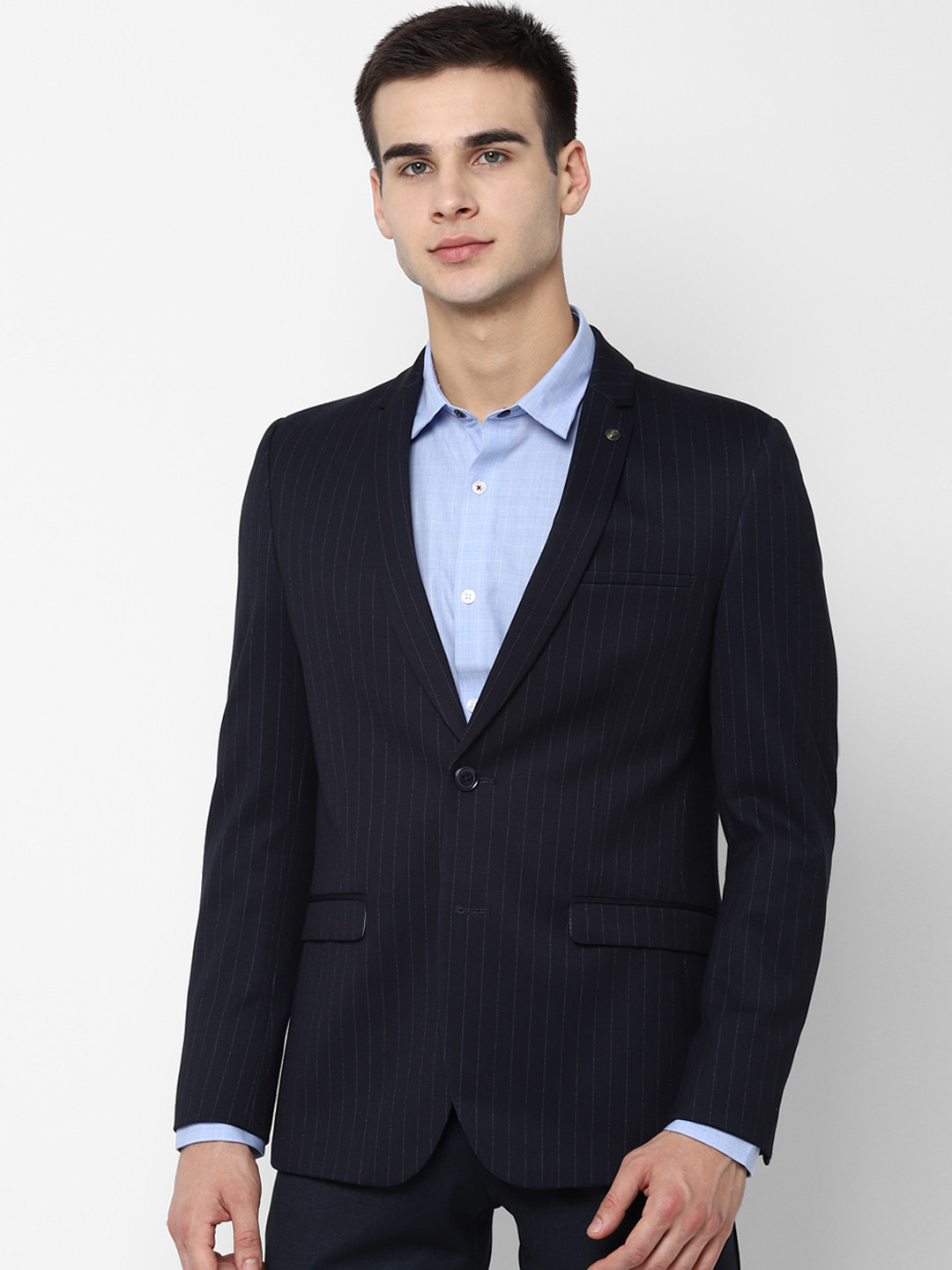 Allen Solly Sport Men Navy Blue & Off-White Striped Slim-Fit Single-Breasted Formal Blazer
Allen Solly Sport Men Navy Blue & Off-White Striped Slim-Fit Single-Breasted Formal Blazer