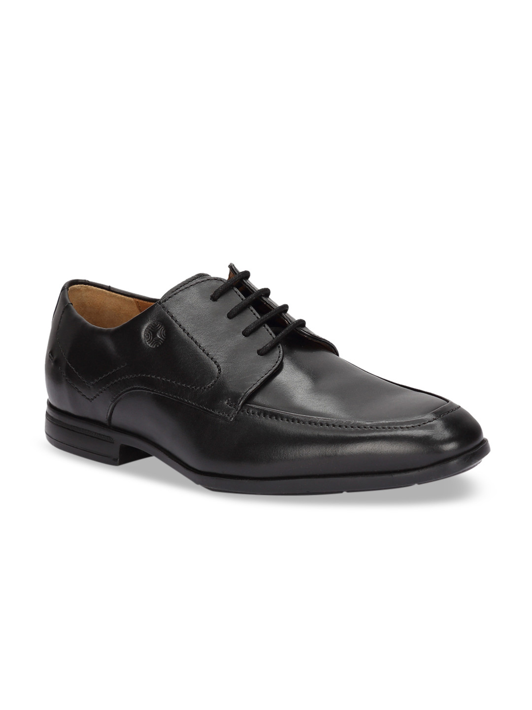 Ruosh Men Black Solid Leather Formal Derbys 
Ruosh Men Black Solid Leather Formal Derbys