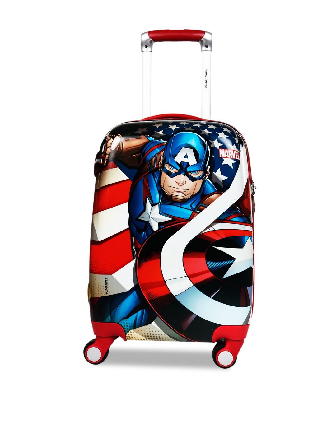 HUMTY DUMTY Boys Red & Blue Captain America Printed Hard-Sided Cabin Trolley Suitcase
HUMTY DUMTY Boys Red & Blue Captain America Printed Hard-Sided Cabin Trolley Suitcase