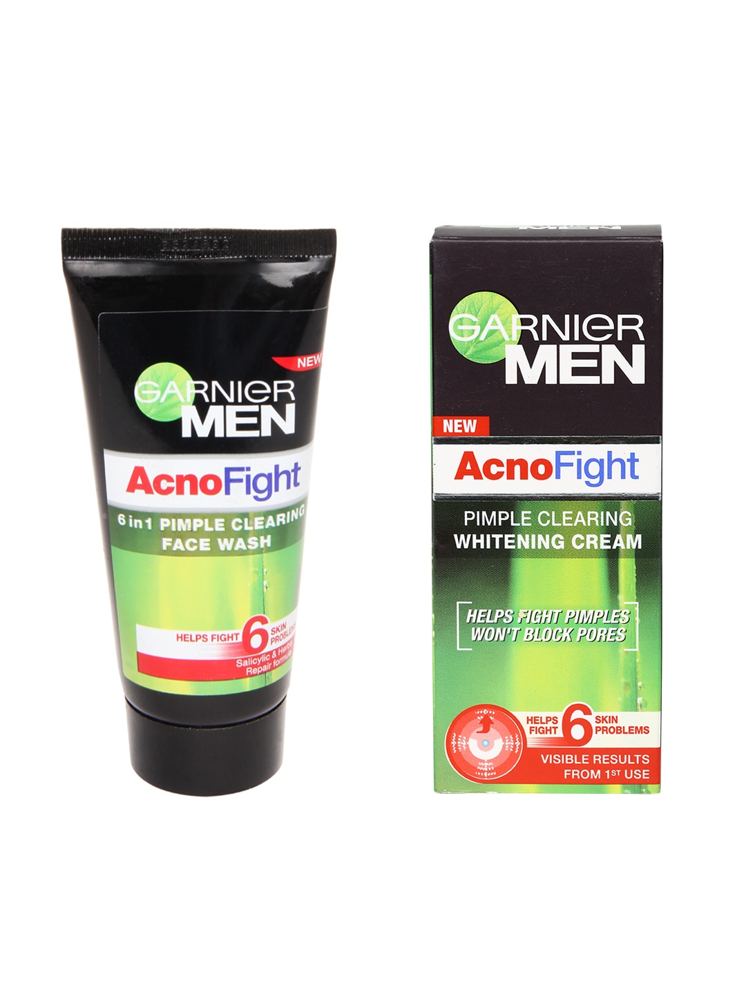 Garnier Men Acno Fight Anti-Pimple Set of Facewash & Clearing Whitening Cream (50g + 18g), Black
Garnier Men Acno Fight Anti-Pimple Set of Facewash & Clearing Whitening Cream (50g + 18g), Black
