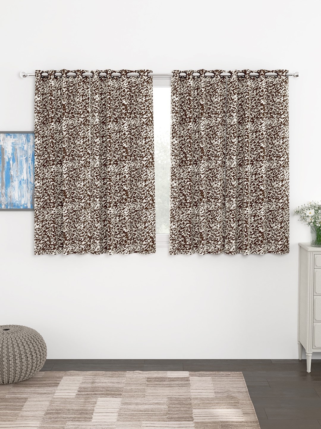 Story@home Coffee Brown & White Set of 4 300GSM Semi Blackout Jacquard Eyelet Ringtop Window Curtains
Story@home Coffee Brown & White Set of 4 300GSM Semi Blackout Jacquard Eyelet Ringtop Window Curtains