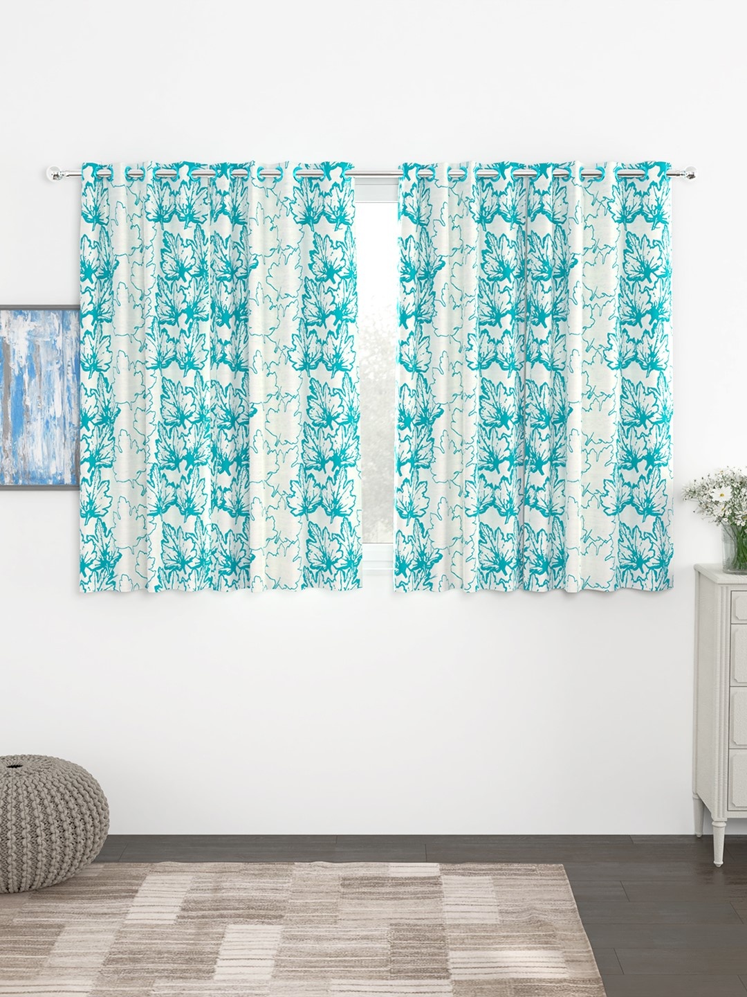 Story@home Turquoise Blue & White Set of 4 300GSM Semi Blackout Jacquard Eyelet Ringtop Window Curtains
Story@home Turquoise Blue & White Set of 4 300GSM Semi Blackout Jacquard Eyelet Ringtop Window Curtains