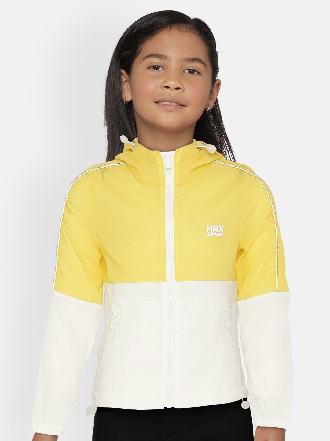 HRX by Hrithik Roshan Girls Yellow & White Custraed Antimicrobial Rapid-Dry Active Jacket
HRX by Hrithik Roshan Girls Yellow & White Custraed Antimicrobial Rapid-Dry Active Jacket