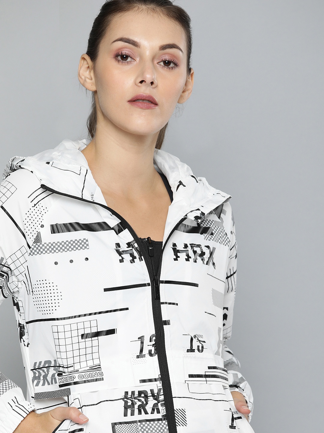 HRX by Hrithik Roshan Women Optic White Printed Rapid-Dry Antimicrobial Lifestyle Jacket
HRX by Hrithik Roshan Women Optic White Printed Rapid-Dry Antimicrobial Lifestyle Jacket