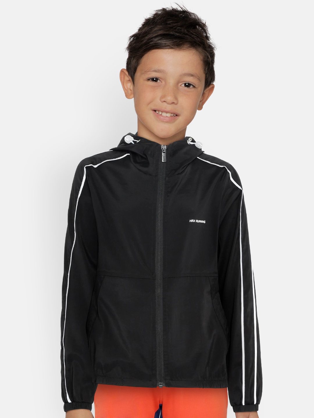 HRX by Hrithik Roshan Boys Black Solid Rapid-Dry, Antimicrobial Active Jacket