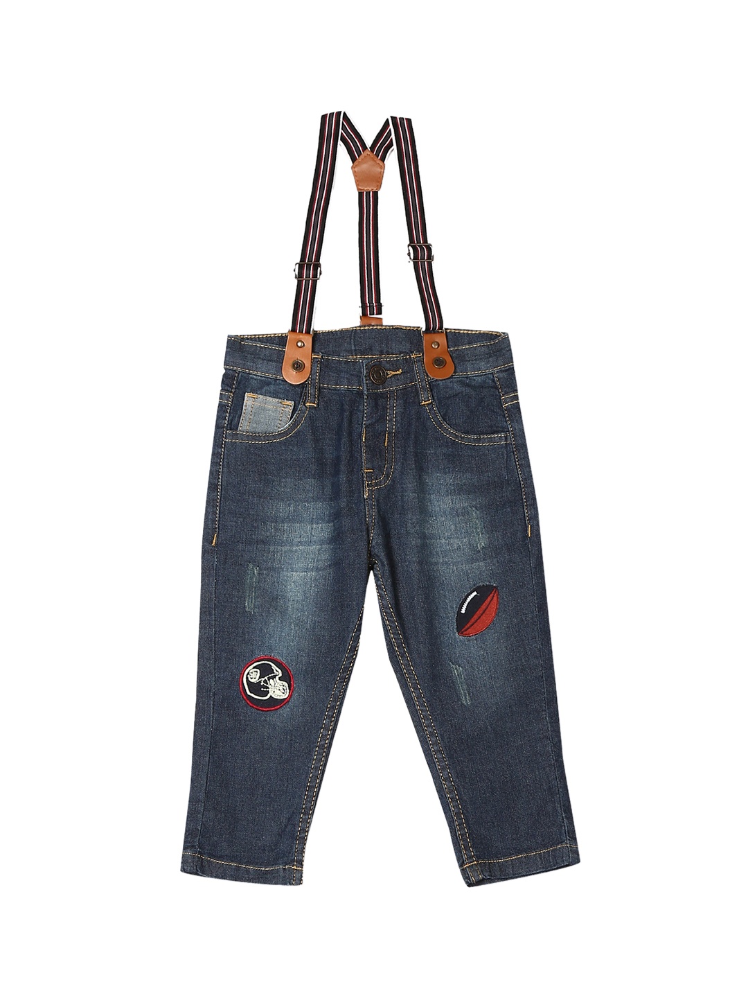 Donuts Boys Blue Regular Fit Mid-Rise Mildly Distressed Stretchable Jeans With Suspenders
Donuts Boys Blue Regular Fit Mid-Rise Mildly Distressed Stretchable Jeans With Suspenders