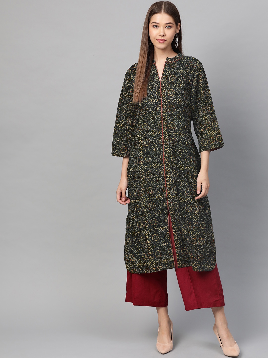 Laado - Pamper Yourself Women Green & Beige Ajrakh Handblock Print Straight Sustainable Kurta
Laado - Pamper Yourself Women Green & Beige Ajrakh Handblock Print Straight Sustainable Kurta