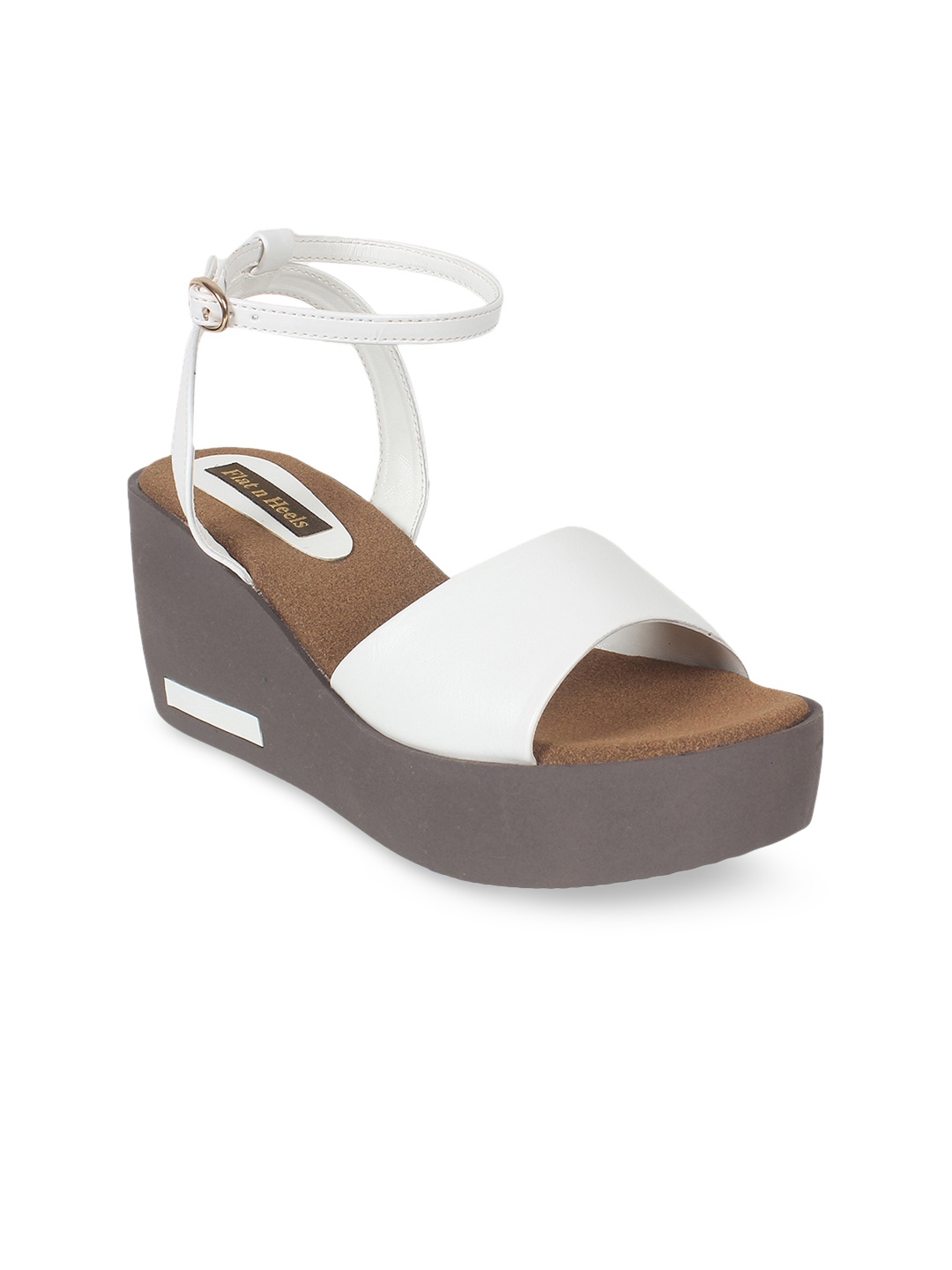 Flat n Heels Women White Solid Wedges