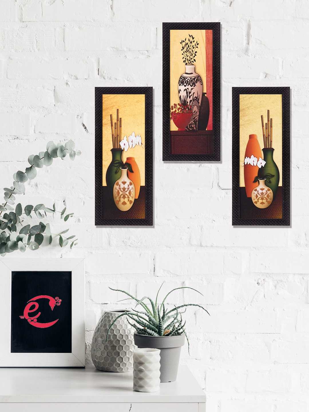 eCraftIndia Set Of 3 Beige & Brown Decorative Floral Botanical Pot Satin Matt Texture UV Wall Art
eCraftIndia Set Of 3 Beige & Brown Decorative Floral Botanical Pot Satin Matt Texture UV Wall Art