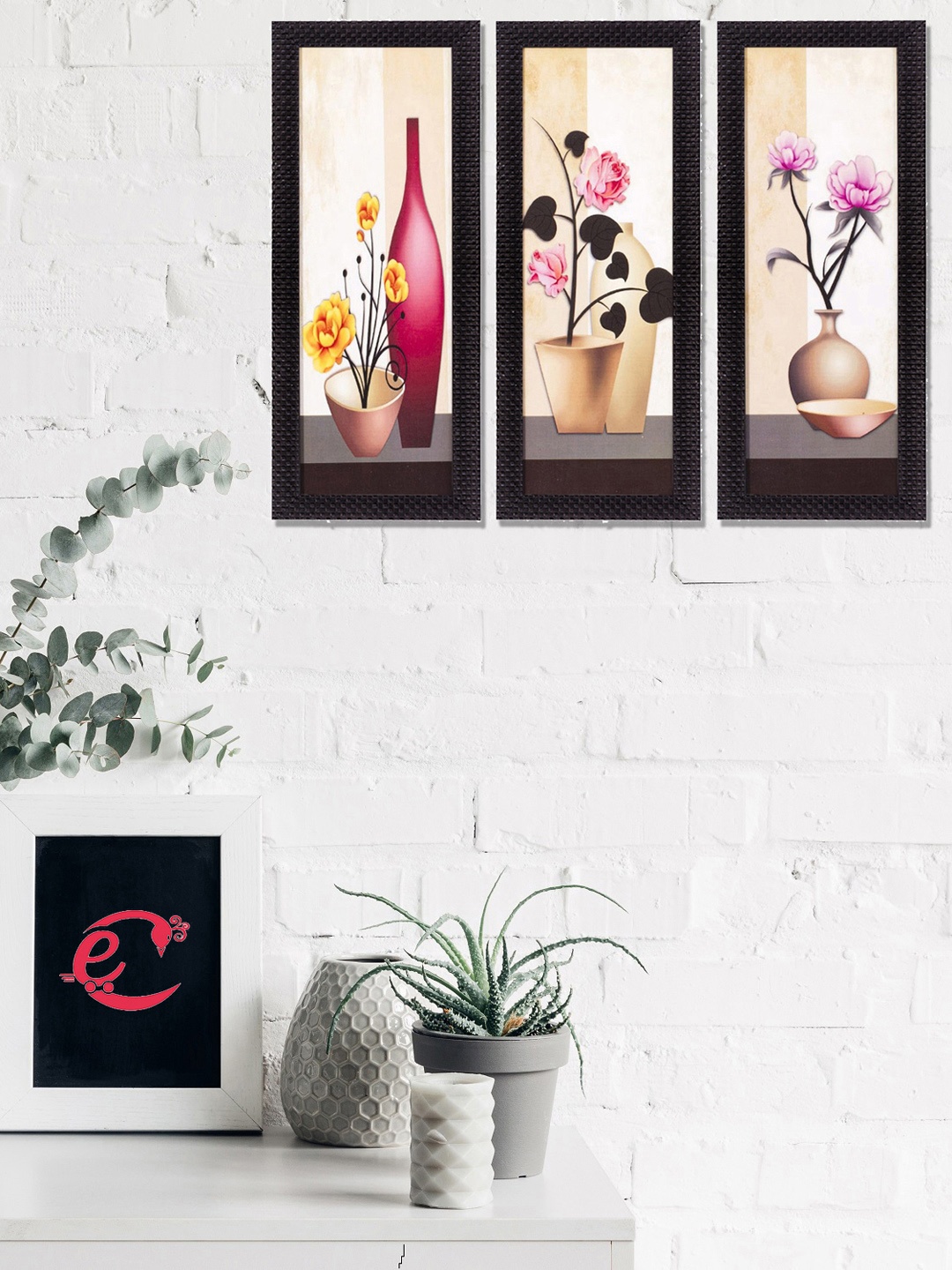 eCraftIndia 3 Pcs Beige & Pink Floral Pot Satin Matt Texture Painting UV Wall Art
eCraftIndia 3 Pcs Beige & Pink Floral Pot Satin Matt Texture Painting UV Wall Art